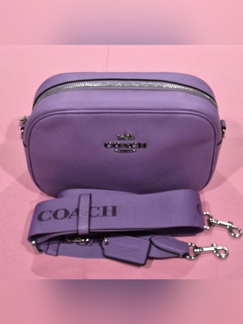 Coach Iris Jamie Pebble Leather Monogram Logo Strap Crossbody/Shoulder bag.